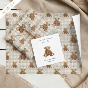 Personalised Teddy Bear Baby Shower Card