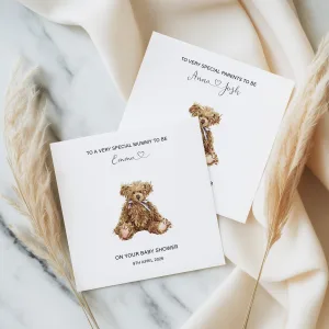 Personalised Teddy Bear Baby Shower Card