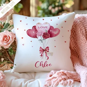 Personalised Heart Balloons Cushion