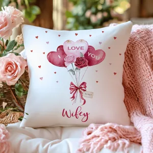 Personalised Heart Balloons Cushion