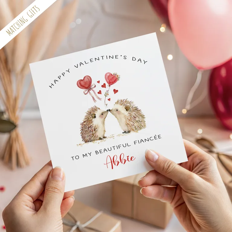 Personalised Hedgehog Valentine’s Card