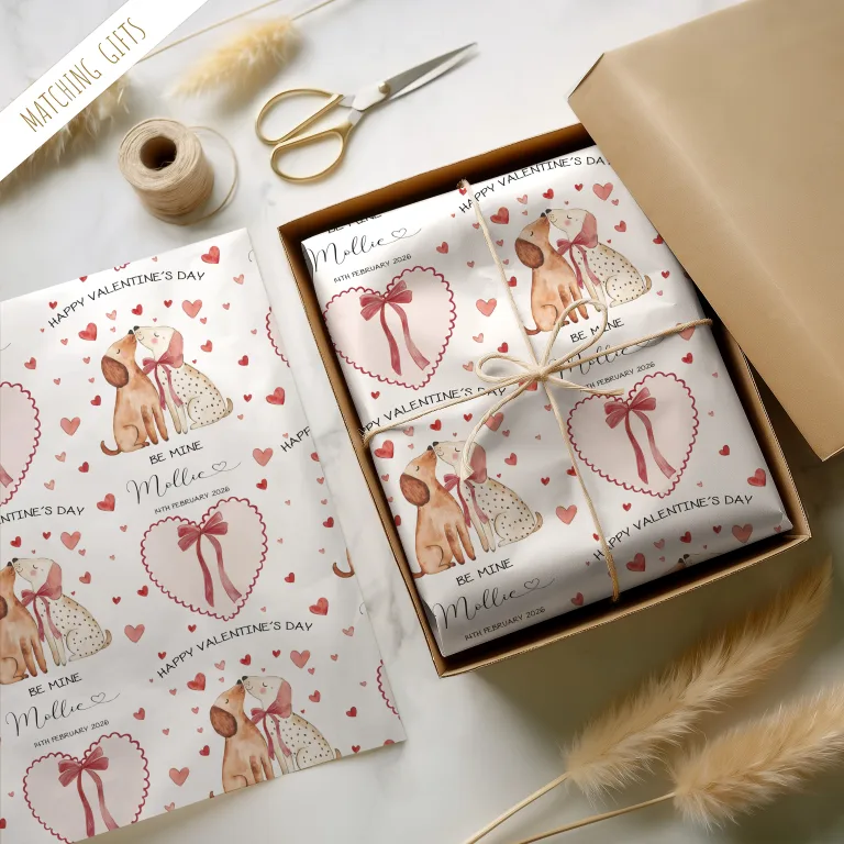 Personalised Valentine’s Dog Wrapping Paper
