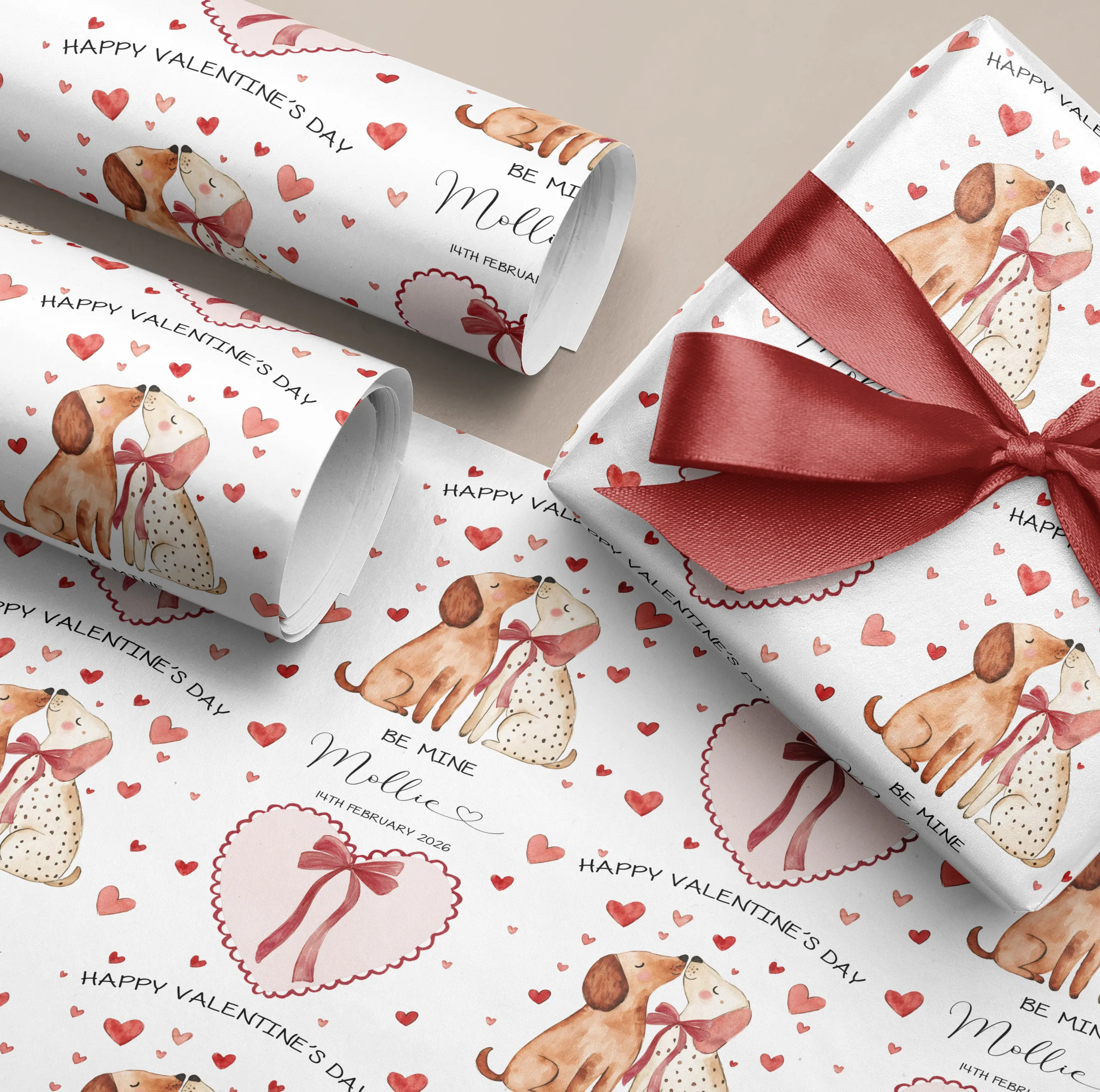 Personalised Valentine's Gift Wrapping Paper