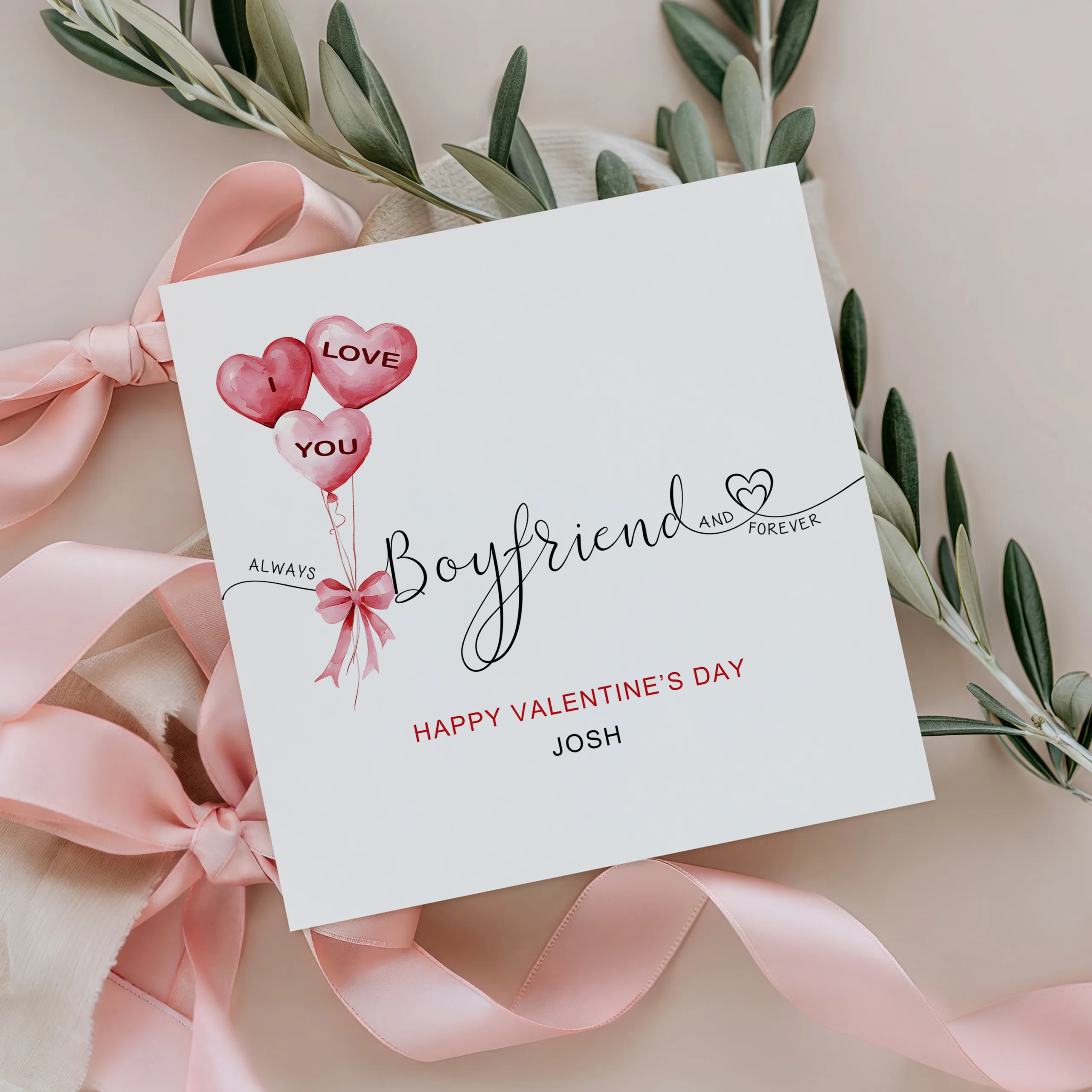 Personalised Girlfriend Valentine's Card