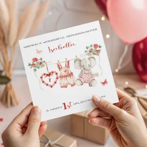 Girls Personalised 1st Valentine's Card