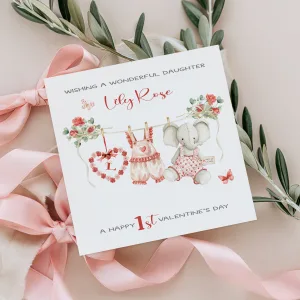 Girls Personalised 1st Valentine's Card