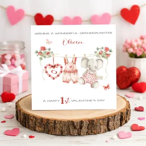 Girls Personalised 1st Valentine's Card