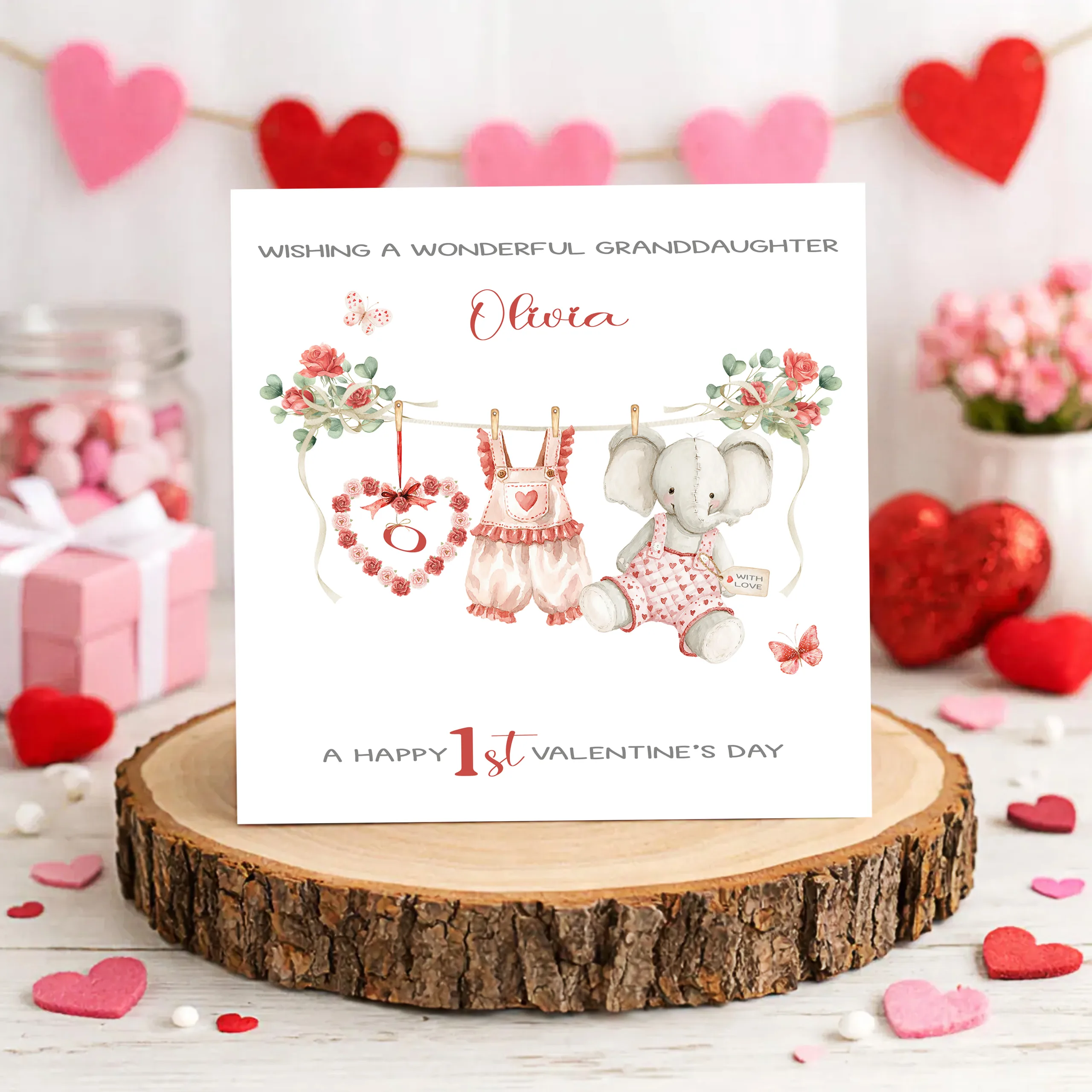Girls Personalised 1st Valentine's Card