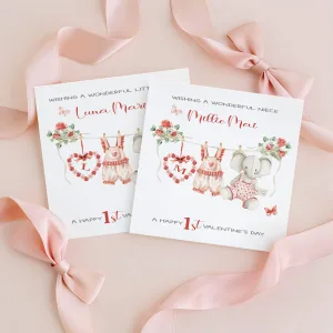 Girls Personalised 1st Valentine's Card