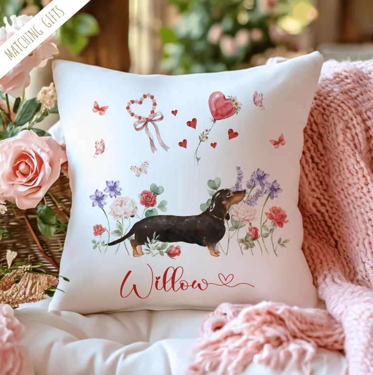 Personalised Dachshund Cushion – Personalise it!