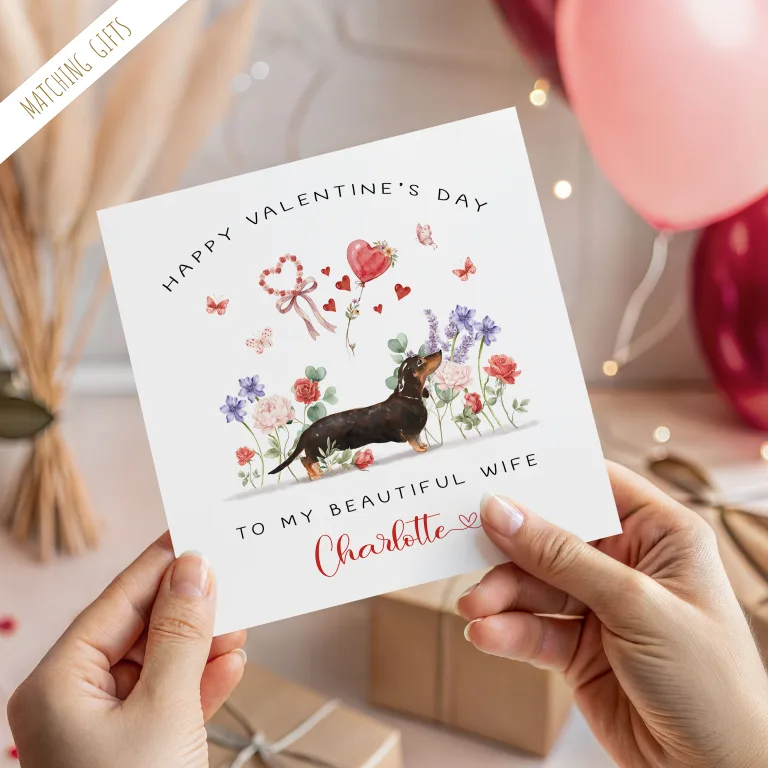 Personalised Dachshund Valentine’s Card