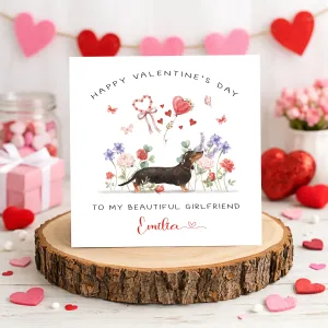 Personalised Dachshund Valentine's Card