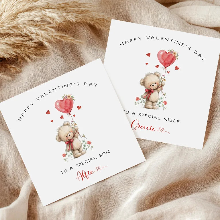 Children’s Teddy Bear Valentine’s Card – Kids Valentine’s Cards
