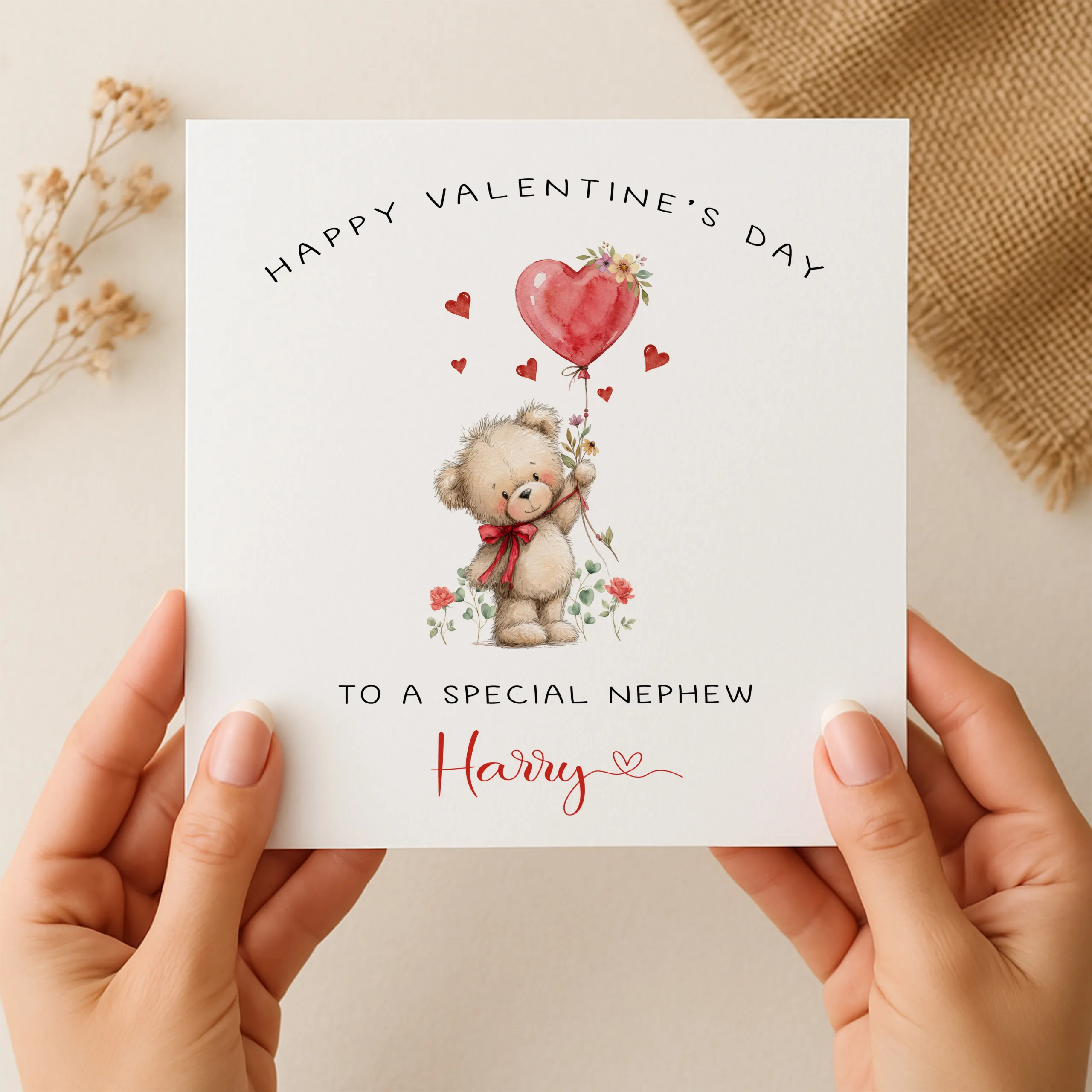 Kids Valentine's Teddy Bear Card
