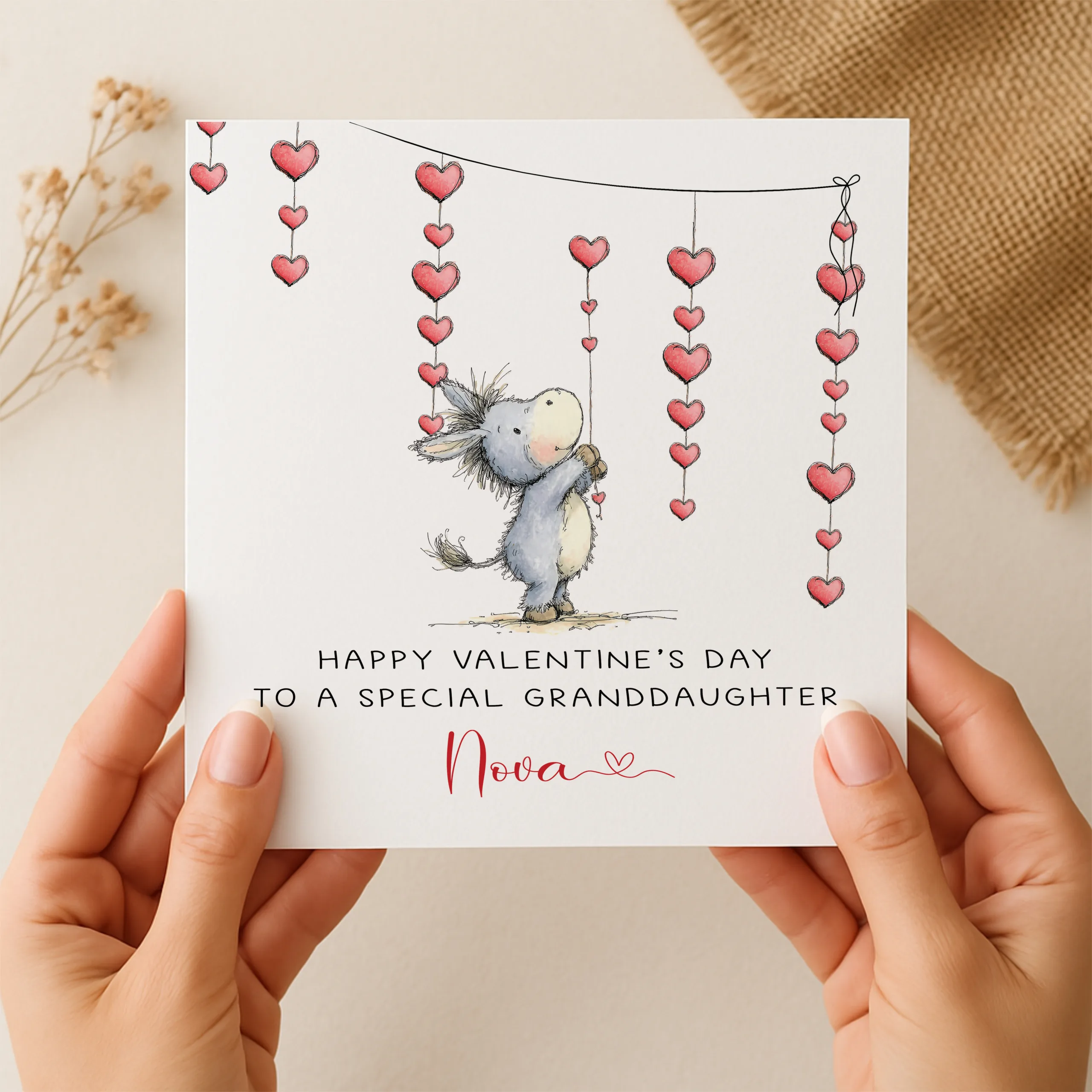 Personalised Eeyore Valentine's Card