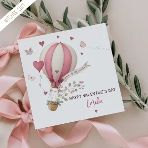 Personalised Hot Air Balloon Valentine's Card