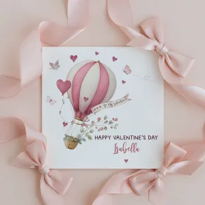 Personalised Hot Air Balloon Valentine's Card
