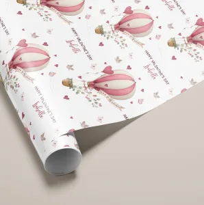 Valentine's Hot Air Balloon Gift Wrapping Paper