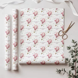 Valentine's Hot Air Balloon Gift Wrapping Paper
