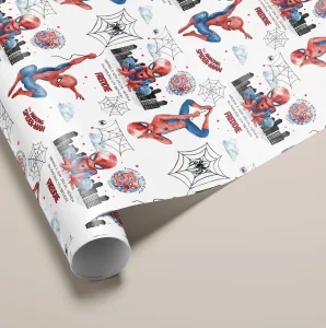Personalised Spider-Man Birthday Gift Wrapping Paper