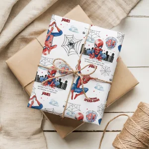Personalised Spider-Man Birthday Gift Wrapping Paper