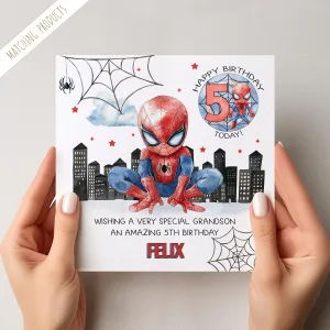 Personalised Spider Man Birthday Card