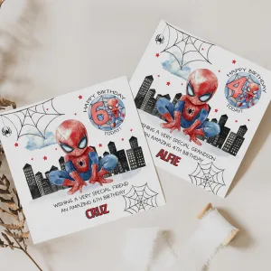 Personalised Spider Man Birthday Card