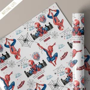 Personalised Spider Man Birthday Gift Wrapping Paper