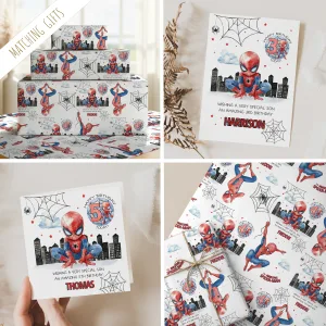 Personalised Spider Man Birthday Gift Wrapping Paper