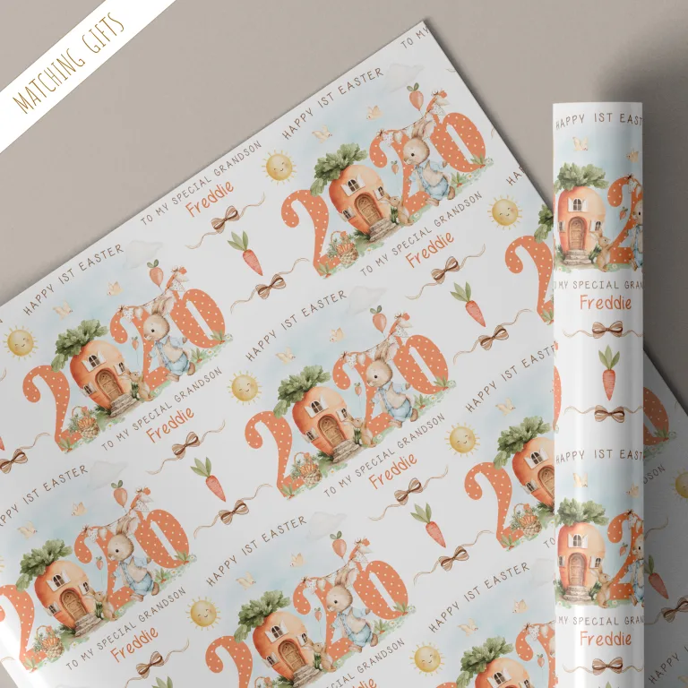Baby’s 1st Easter Gift Wrapping Paper – Personalised Easter Gift Wrap