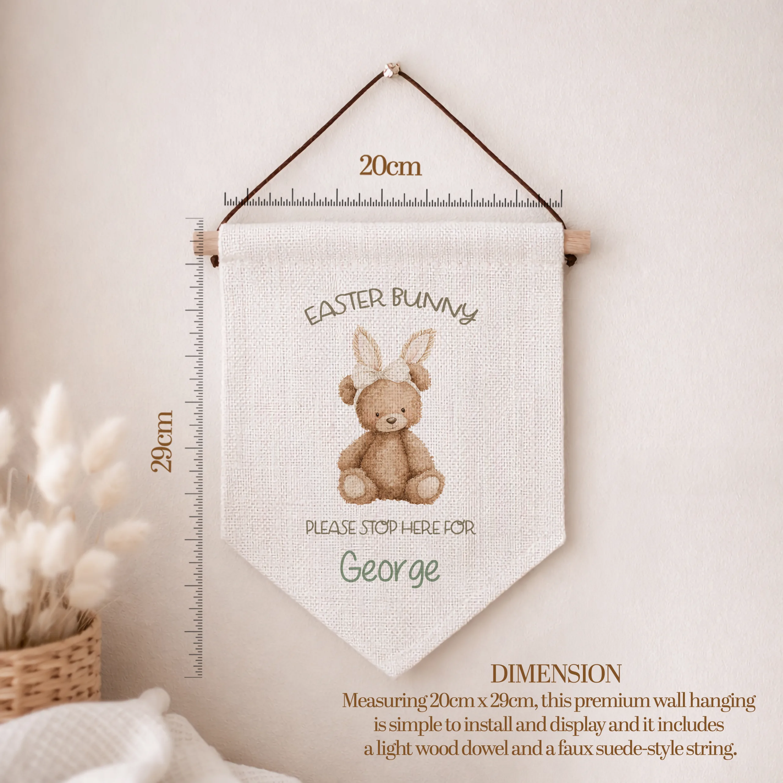 Personalised Easter Bunny Stop Here Wall Sign