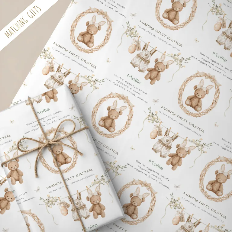 Baby’s 1st Easter Gift Wrapping Paper – Personalised Easter Gift Wrap
