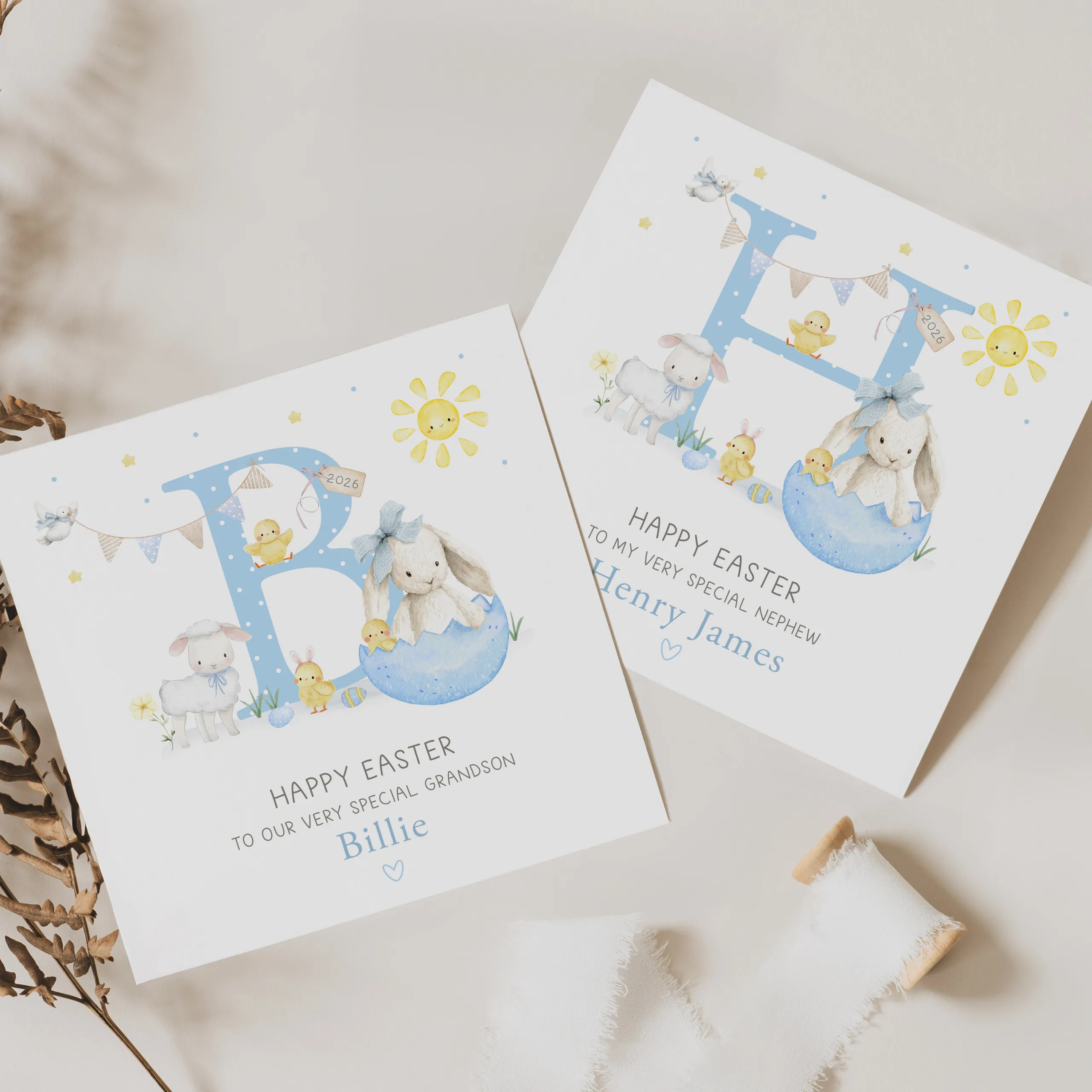 Boys Personalised Easter Card