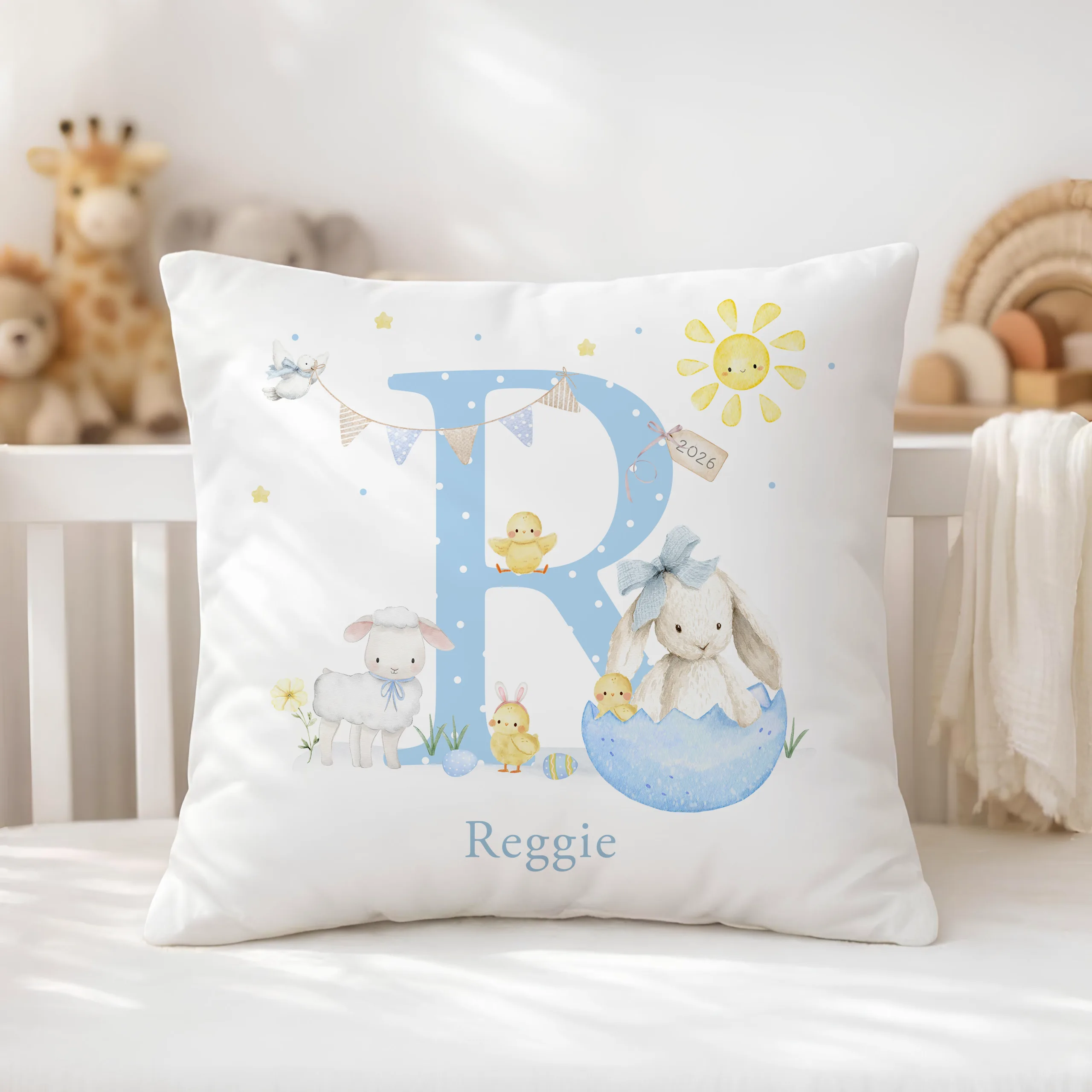 Childrens Personalised Easter Cushion