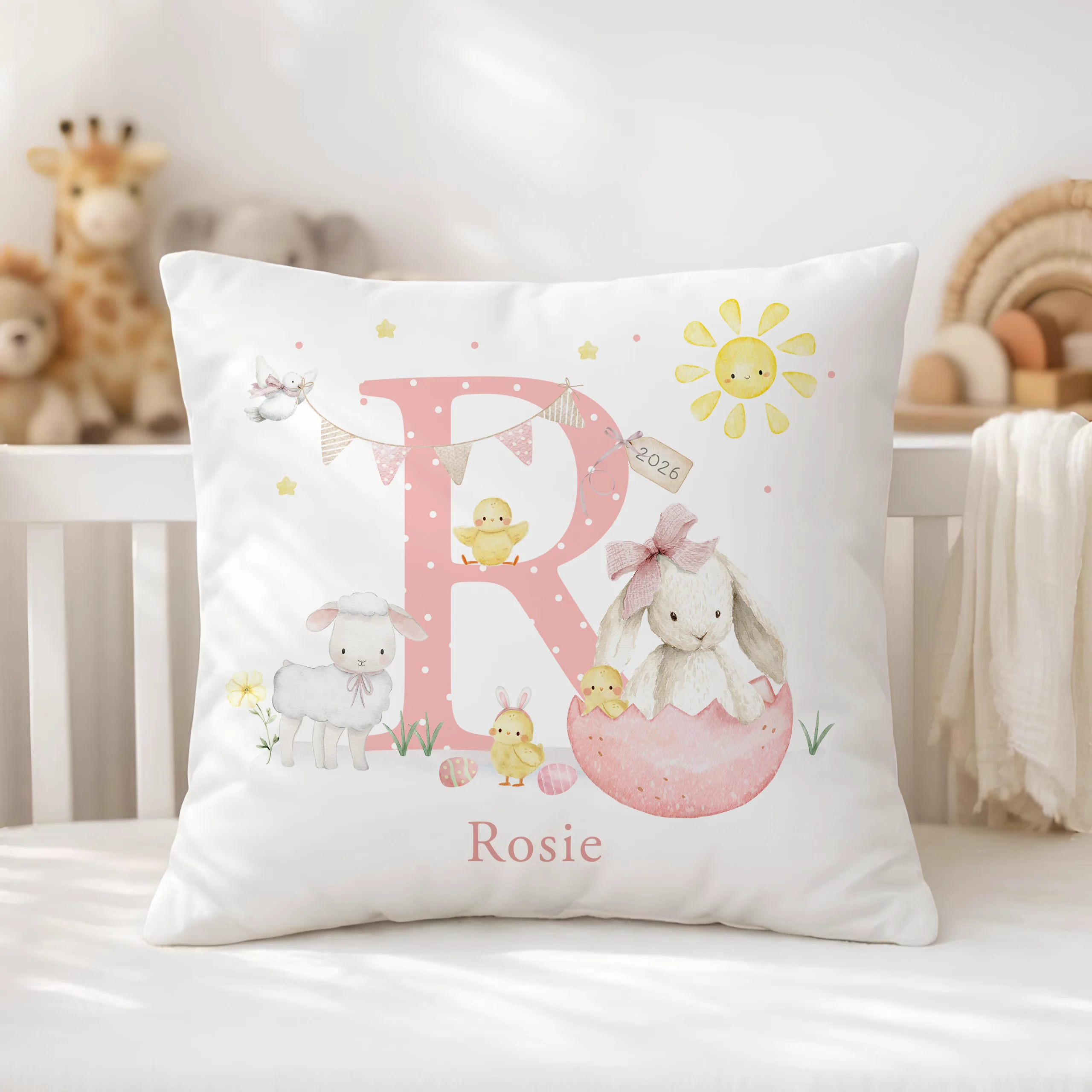 Childrens Personalised Easter Cushion