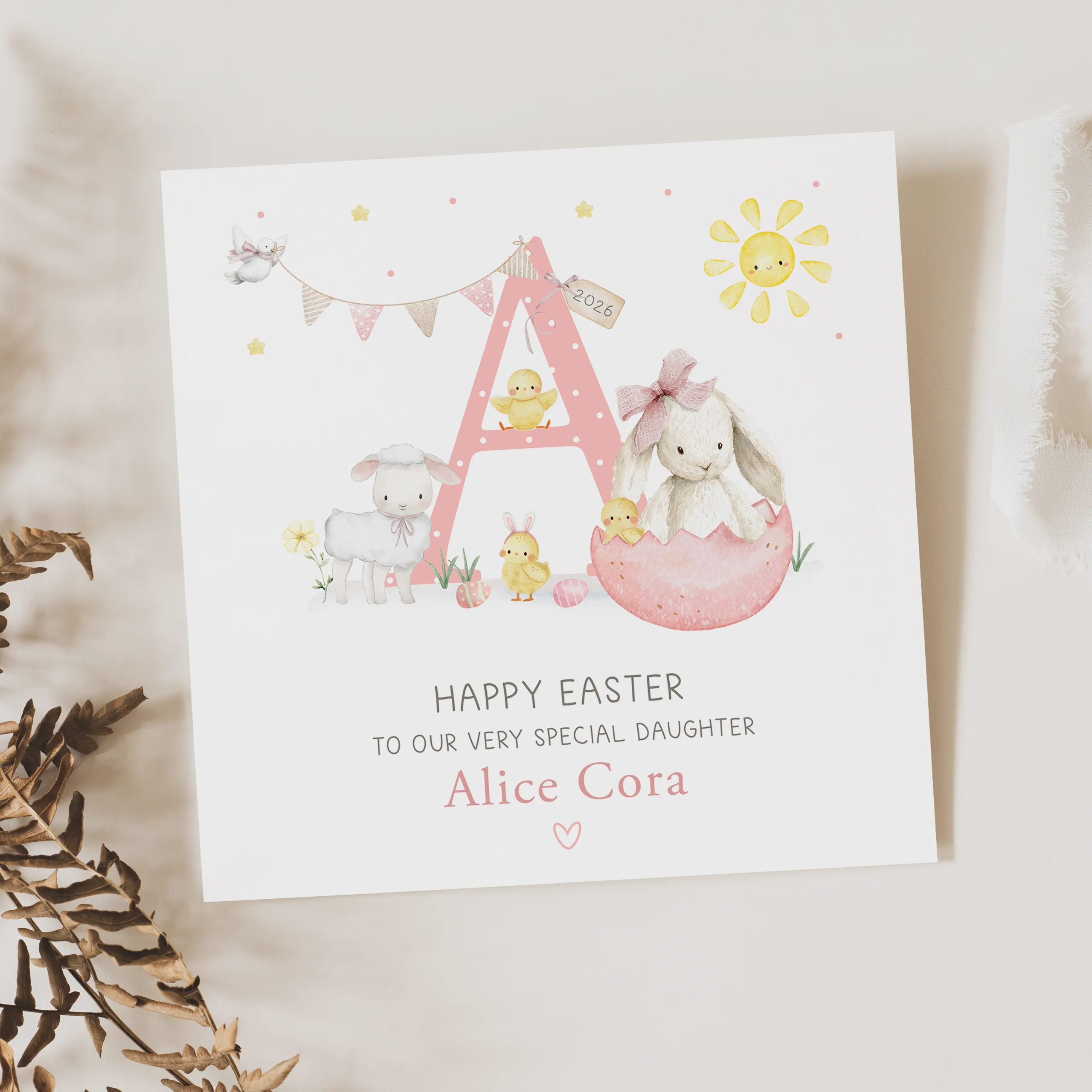 Personalised Girls Easter Card
