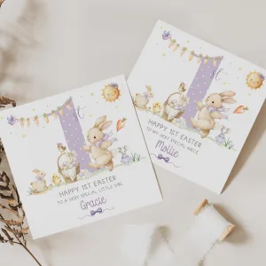Personalised Girls 1st Easter Card
