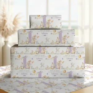 Personalised Girls 1st Easter Gift Wrapping Paper