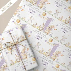 Personalised Girls 1st Easter Gift Wrapping Paper