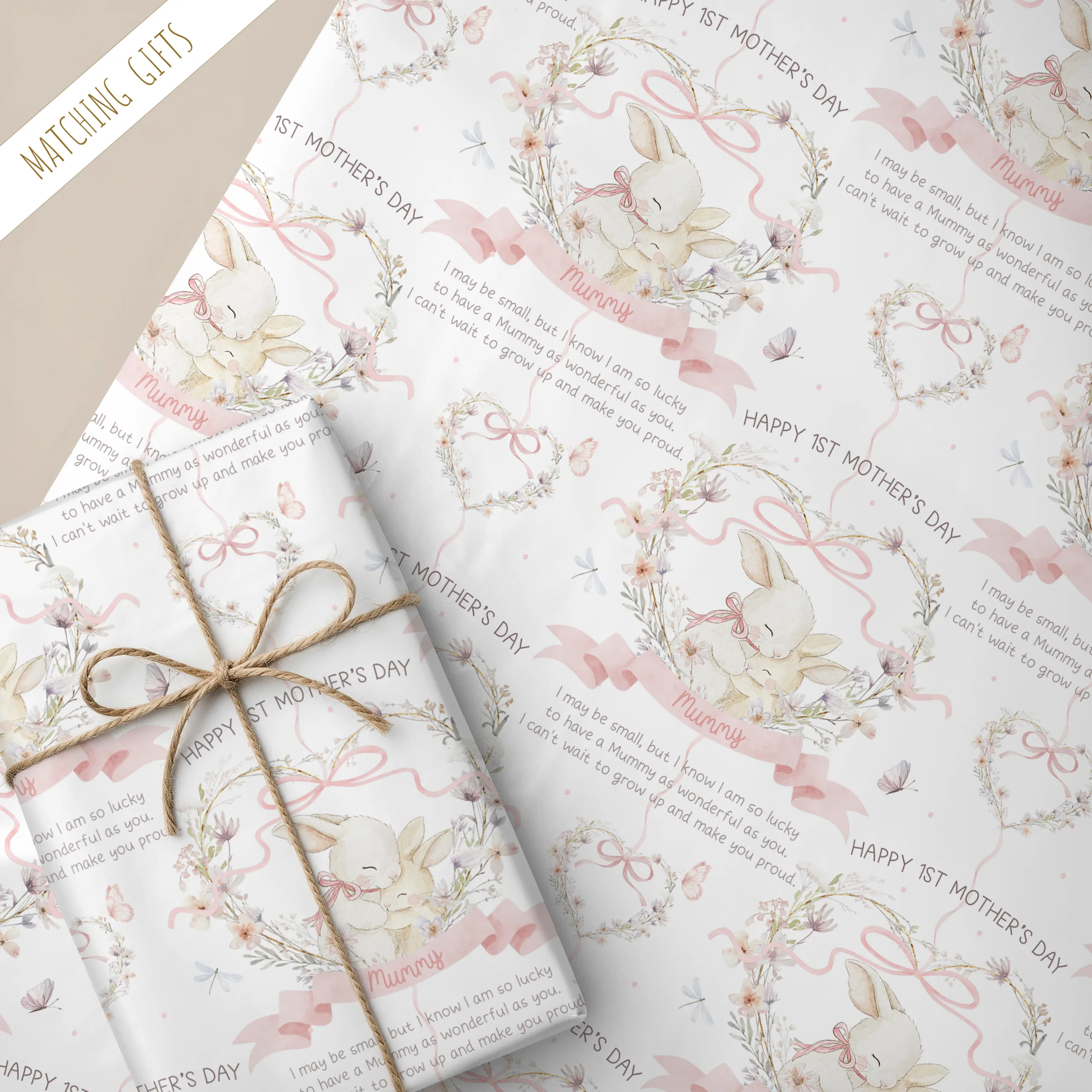 First Mother's Day Gift Wrapping Paper for New Mummy