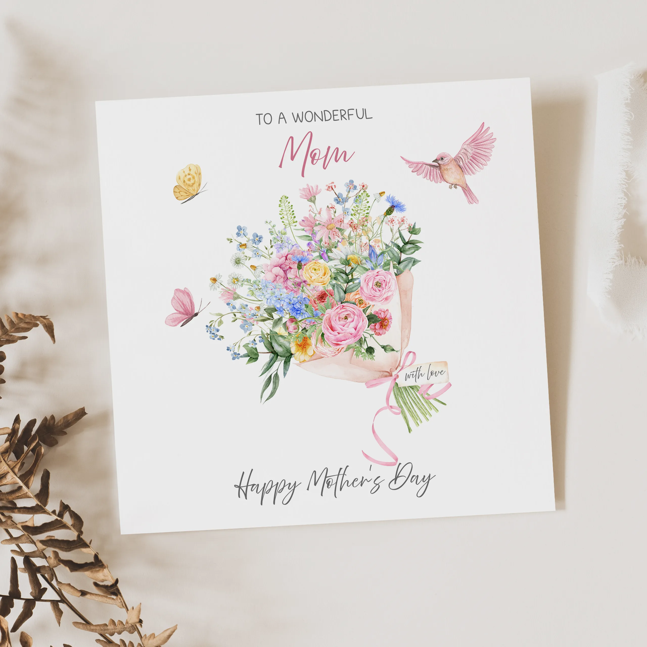 Personalised Floral Mother's Day Card