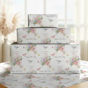 Personalised Flower Mother's Day Gift Wrapping Paper