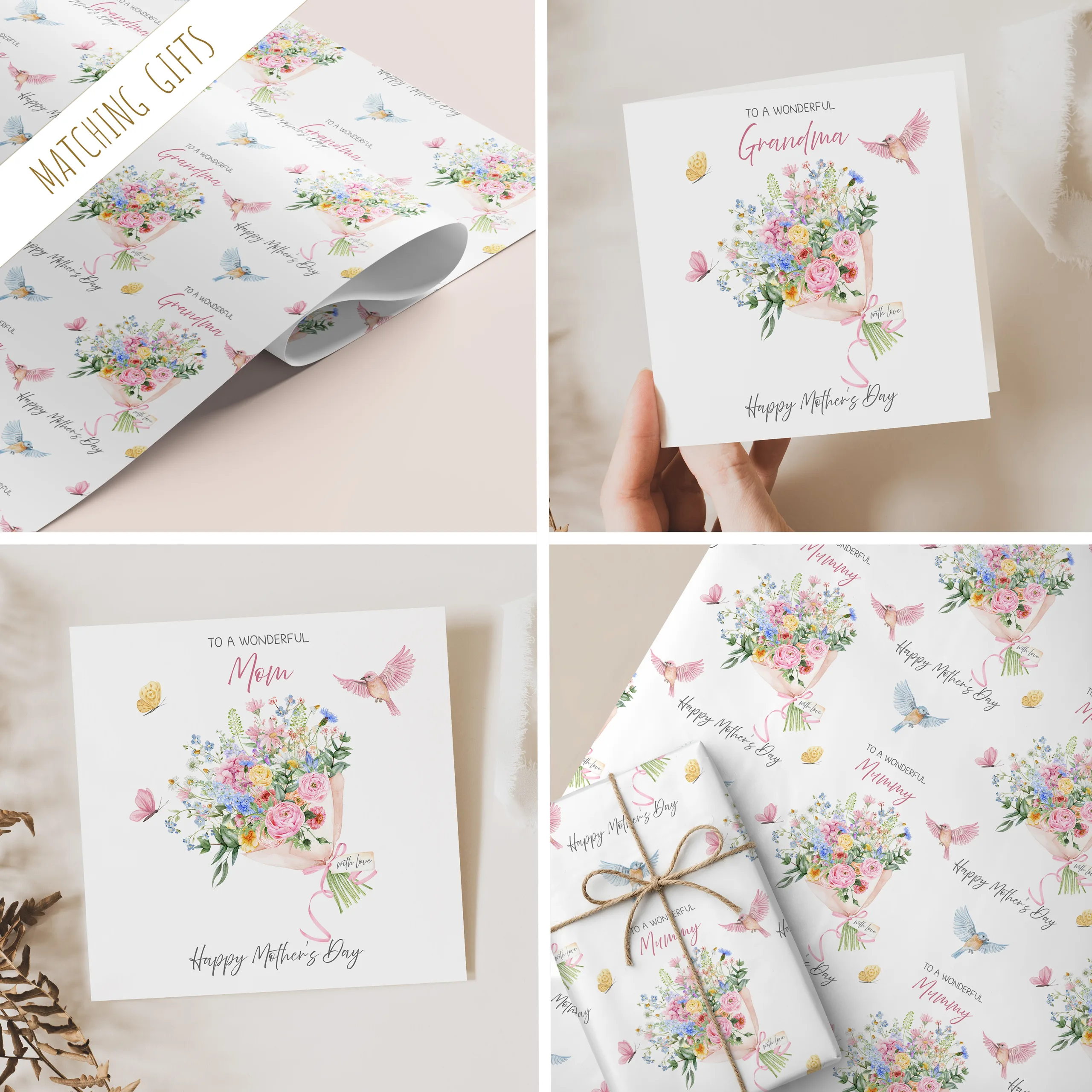 Personalised Mother's Day Flower Gift Wrapping Paper