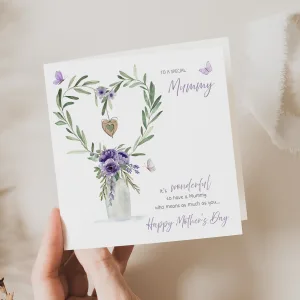Personalised Purple Floral Mother's Day Card