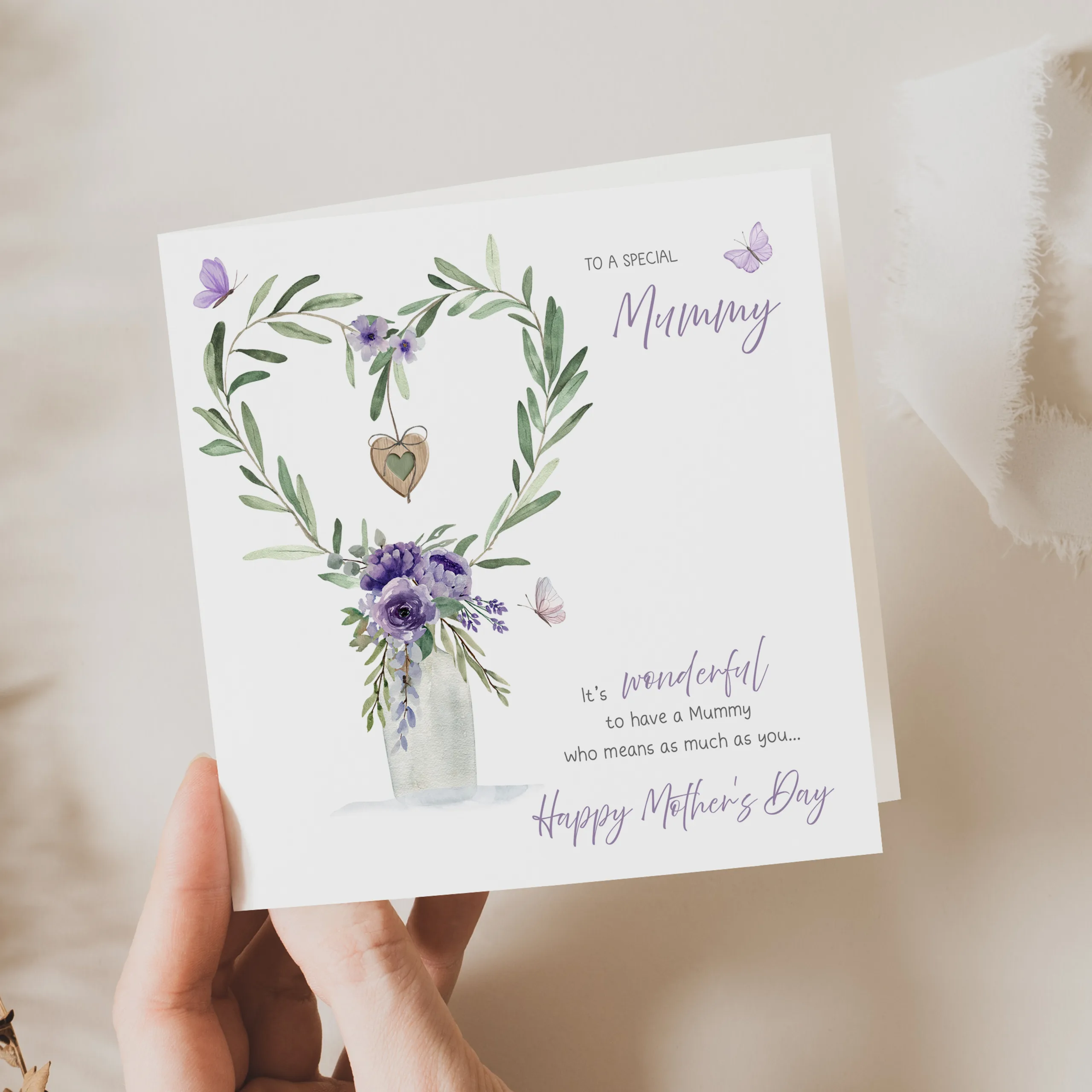Personalised Purple Floral Mother's Day Card