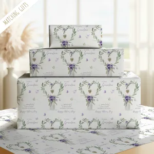 Personalised Purple Mother's Day Gift Wrapping Paper