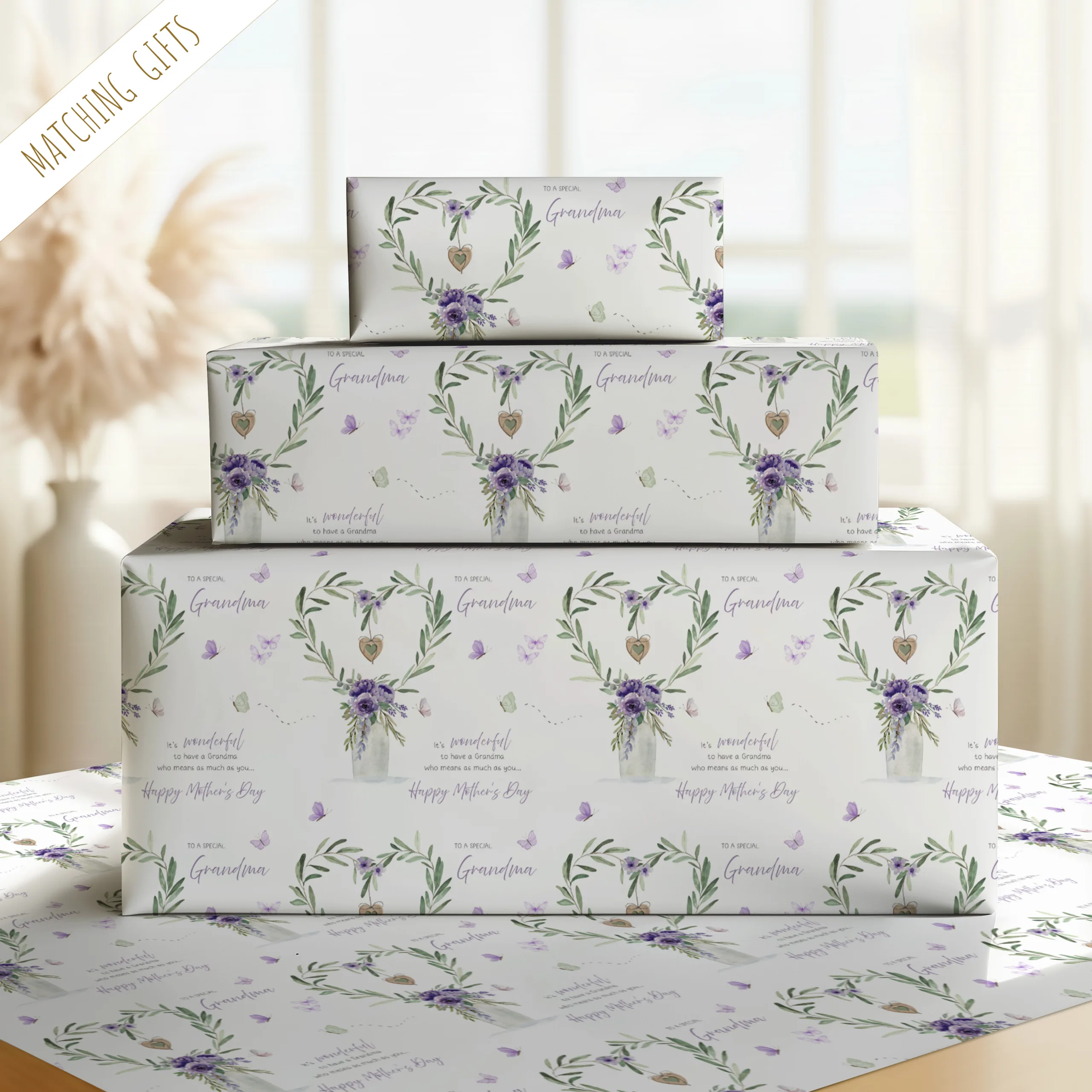 Personalised Purple Mother's Day Gift Wrapping Paper
