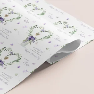 Personalised Purple Mother's Day Gift Wrapping Paper