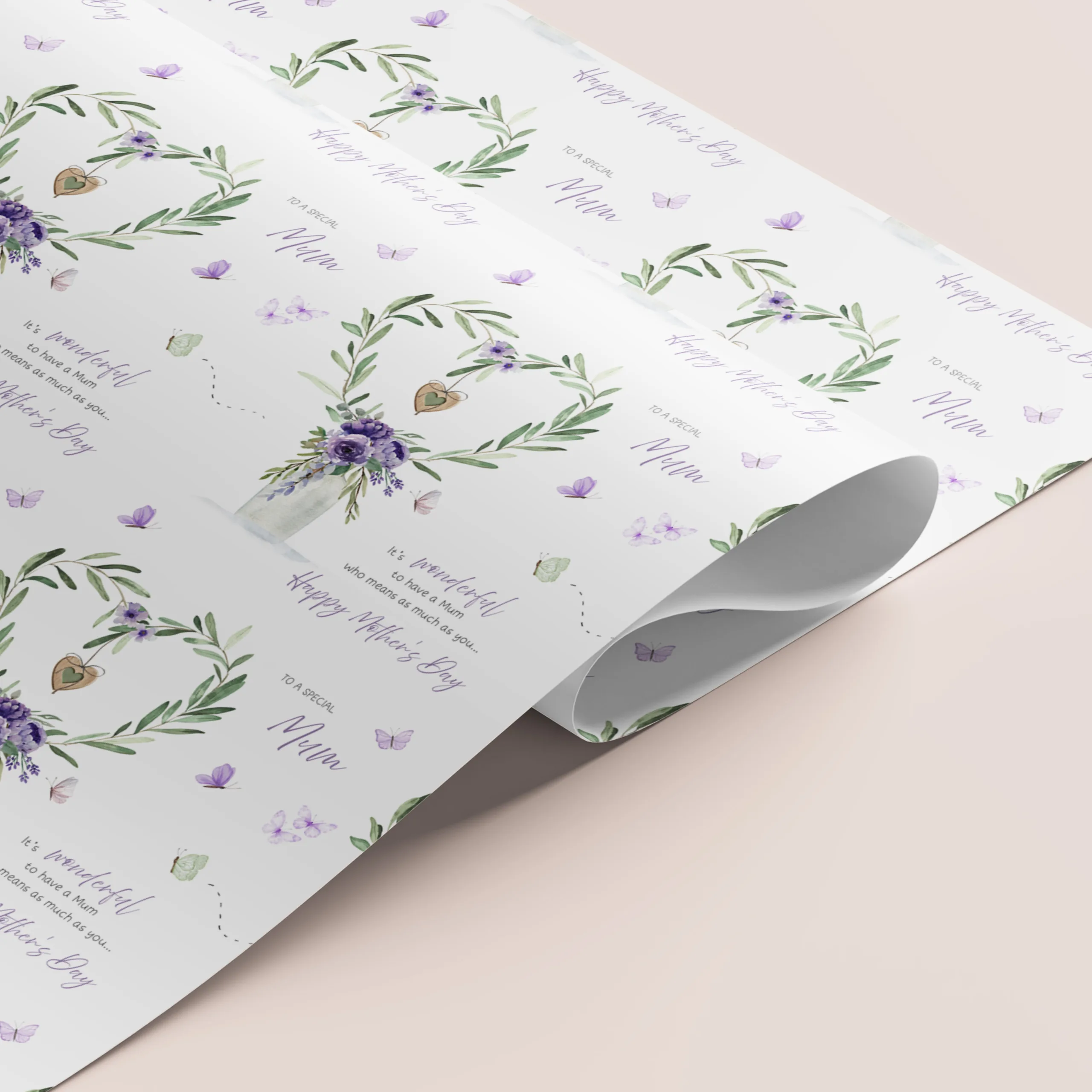 Personalised Purple Mother's Day Gift Wrapping Paper