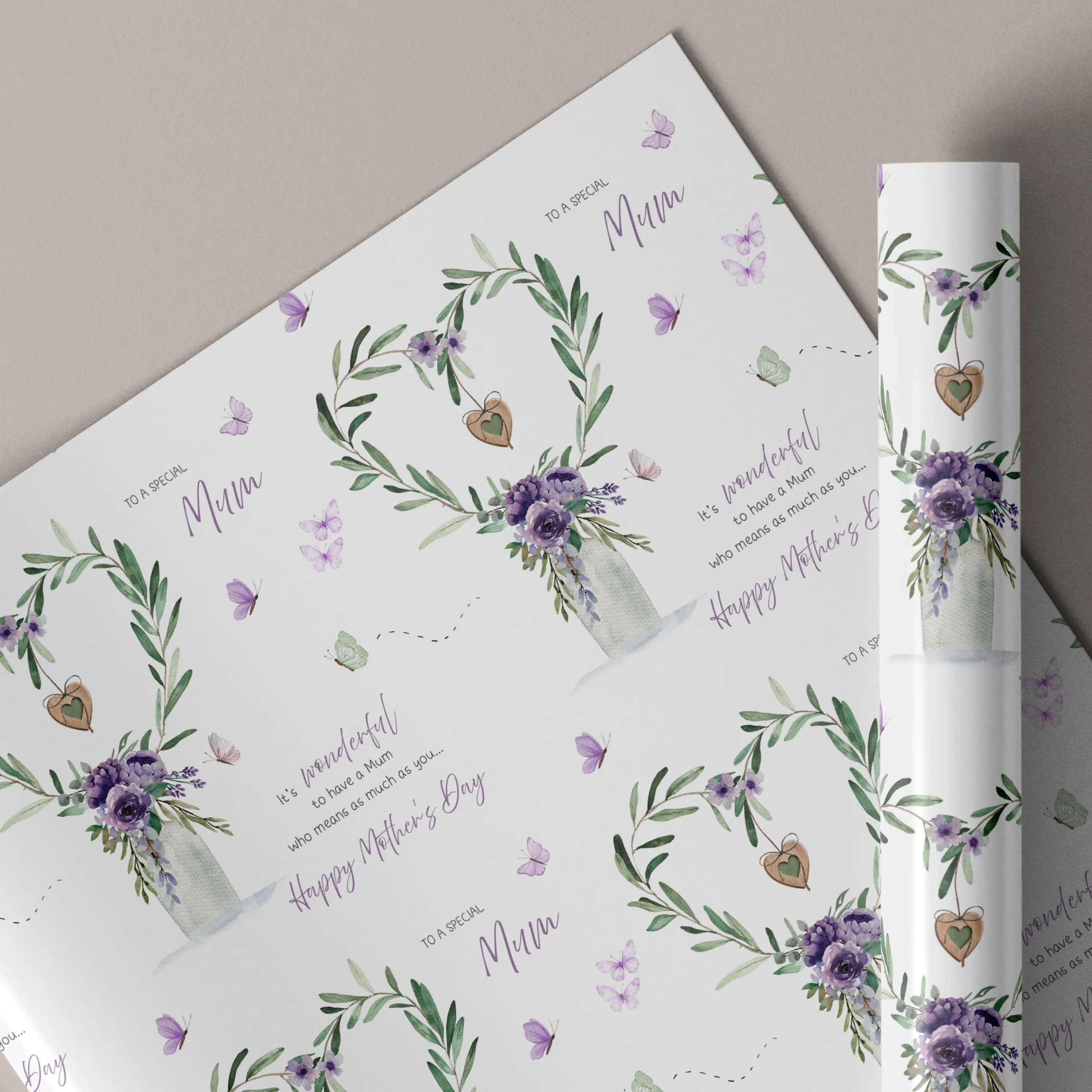 Personalised Purple Mother's Day Gift Wrapping Paper